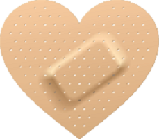 large bandaid in the shape of a heart