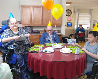 Morganfield Residents celebrating Birthday Party Bingo