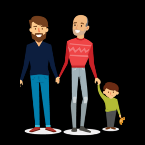 clipart of three generations of males for father's day blog